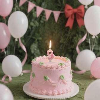 0-9 Number Cake Candles Pink Flower Birthday Number Candles Cake Topper Decor, Birthday Party Memorial Day Party Cake Decoration