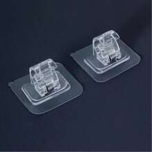 2pcs/4pcs Sturdy Curtain Rod Hooks - Adjustable Tension Rod Fixed Brackets, Comes With No Drill Self-Adhesive Clips And Cross Bar Curtain Holder, Easy Installation And Stability - 2 Pcs - View 5