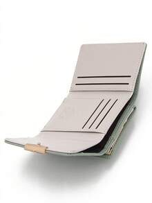 1 件绿色多功能三折时尚印花短款钱包女士钱包钱包可爱钱包迷你钱包