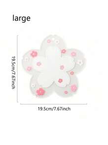 1PC Personalized Cherry Blossom Desk Mat And Coaster Set, Flower Shaped Silicone Cup Coaster, Insulation Pad –Custom Text Table Decor, Heat-Resistant Mug Pad For Home Or Office, Back To School Gift For Her