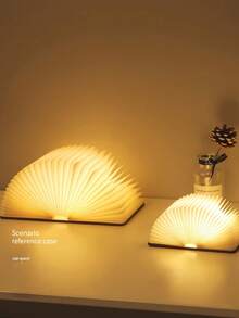 Wooden Reading Lamp, LED Bedside Lamp, Foldable Desk Lamp, Home Office Decor Gift - Multicolor - View 2