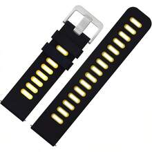 Smart Watch Strap - Black-yellow (Silver Buckle) - View 9