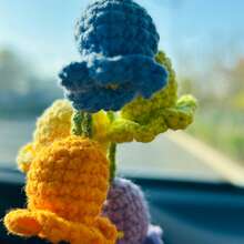 onEternal Colored Lily Of The Valley Pendant Car Interior Decoration Handmade Hook Weaving Ornament Mirror Decoration Gift Halloween Christmas Festival