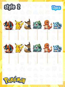 pokemon 1/12/13/25 PCS Pokemon Cake Plugin, Pikachu Party Cake Decoration Flag Power Strip, Big And Small Power Strip, The Best Holiday Gift For Good Friends, Party Atmosphere Decoration, Perfect Party Decoration, Home Decoration Ornaments, Perfect Room Decoration, Christmas Gift Valentine's Day, Ideal Friend Gifts For Birthday Celebrations, Souvenirs, Women's Souvenir, Cute Aesthetic, Valentine Day Gifts, Decorations, Home Decor, Valentines Gifts