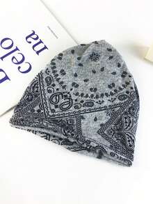 Bohemia Flowers Printed Casual Sun Hat/Turban Cap With Elastic Band For Women/Girls Outdoor Activities, Autumn/Winter Winter Accessories Winter Outfits Valentines Gift - Multicolor - View 9