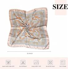 35 Inches Silk Head Scarf-Satin Hair Scarves Silk Bandana Scarf Headscarf For Women's Fashion Scarveshalloween - 佩斯利花紋-駱駝 - 查看 7