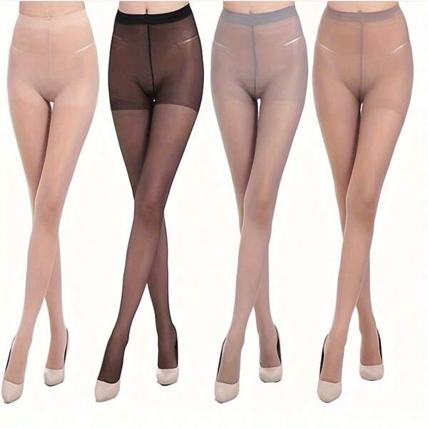 1 Pair Glossy Women's Pantyhose, Versatile Anti-Snag, Tight-Fitting Spring/Summer New Style