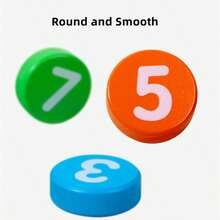 升级版数学运算积木，10以内加减法识别匹配益智玩具，10块数字积木和56张计算卡，适合男孩、女孩、数学学习家庭工具 - 彩色 - 查看 8