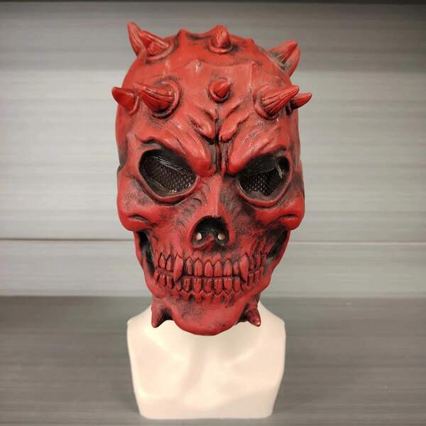 Maschera di clown di Ognissanti, copricapo, accessori per mascherata horror, maschera di lattice con sangue che sgorga
