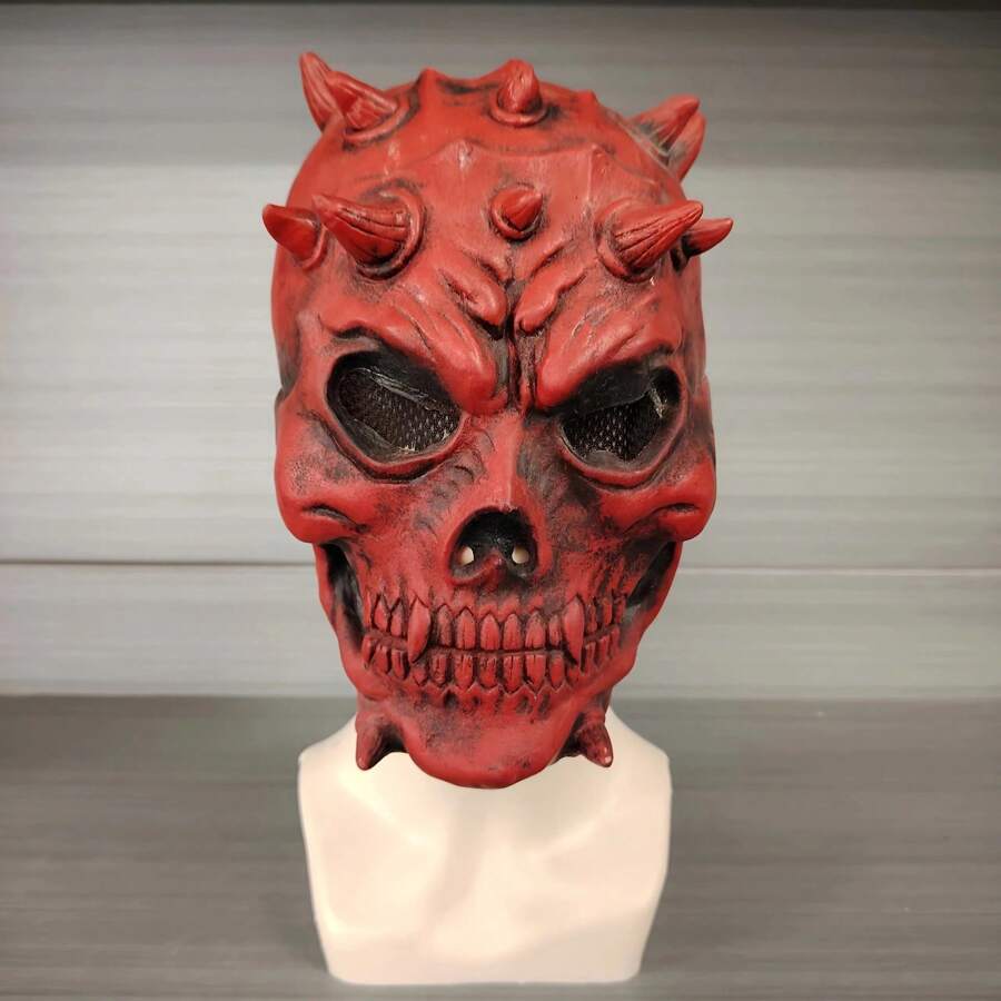 Maschera di clown di Ognissanti, copricapo, accessori per mascherata horror, maschera di lattice con sangue che sgorga