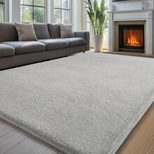 Sour Lemon Carpet Rugs Living Room Large 120 X 170, Rugs For Bedroom, Washable Area Rugs Anti Slip Fluffy Rug Shaggy Large Grey Rug Carpets Extra Large Rugs For Living Room BedRoom - Light Grey - View 5
