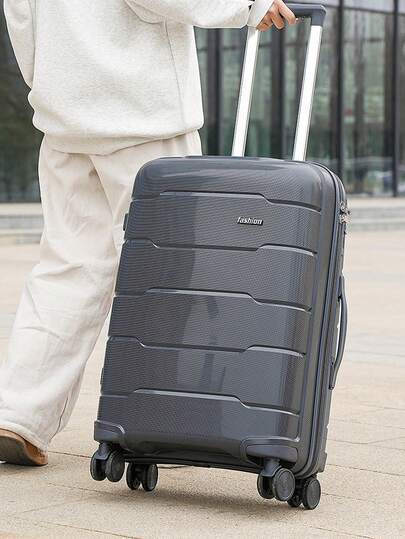 Valigia rigida di alta qualità e leggera. Bagaglio lucido di colore grigio scuro, borsa con cerniera, valigetta da viaggio, misure multiple 20/24/28, resistente all'usura, anti-graffio, a prova di esplosione, ruote silenziose, materiale PP, serratura con password, serratura TSA, valigia da viaggio spaziosa e pratica, anti-graffio, adatta per studenti universitari, coppie in luna di miele, traslochi, regali per vacanze - Blu grigio - Grigio scuro - Set da 1 pezzo - Set da 3 pezzi - 20 pollici - 24 pollici - 28 pollici - Set di più misure