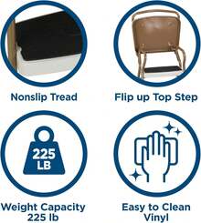 Stylaire Retro Chair + Step Stool With Flip-Up Seat , Gold & Cream - 玫紅色 - 查看 9