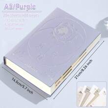 2025- 2026 English Planner, A5 Starry Sky Cover, With Annual /Monthly /Weekly/Daily Plan, 204 Sheets /408 Pages, Purple/Blue/Black/Pink/Gray, Suitable For Students Back To School And Office