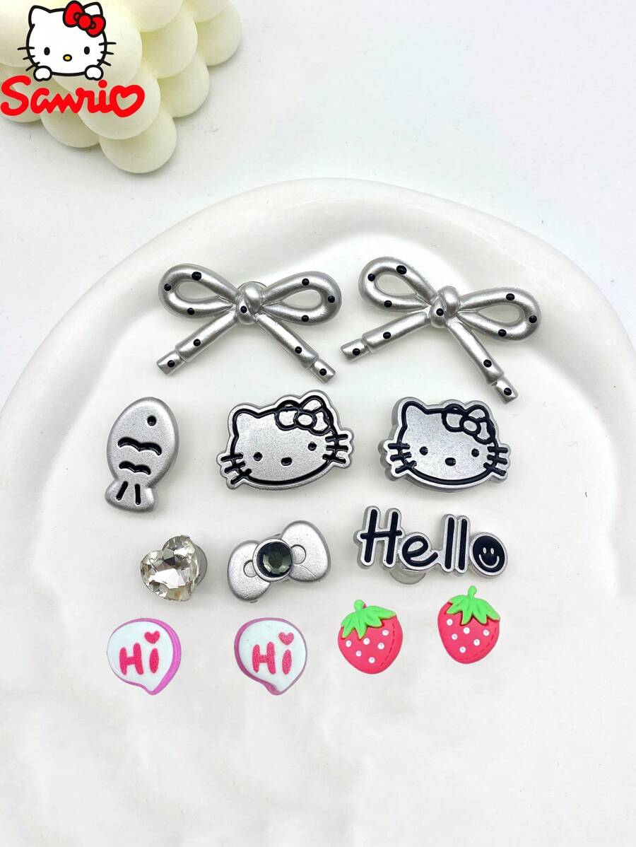 Sanrio Akcesoria do butów w stylu jaskiniowym, klamra do butów w kształcie krzyża DIY, odpinane akcesoria do butów, odpowiednie na sezon letni, zimowy, wiosenny i jesienny.