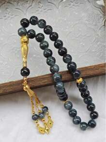 1 件 33 件 10 毫米大串珠金流苏玻璃念珠手链，串珠饰品，圣诞节、新年、情人节节日礼物