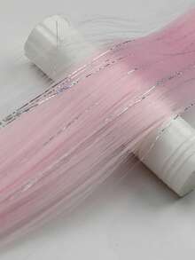 5pcs Invisible Clip One-Piece Wig Piece For Girl, Ear Dye Long Straight Hair, Laser Wire, Seamless Hair Extension Piece, Long-Lasting And Natural - Multicolor - View 3