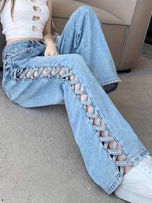 Women Pants - Blue - View 2