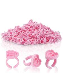 100/200 支可调节睫毛卷翘棒，V 型碎心设计睫毛卷翘棒，适用于浓密睫毛、美甲、纹身（粉色）