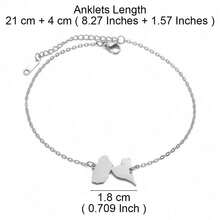 1pc 21CM + 4CM France Guadeloupe Map Anklets For Women Stainless Steel Jewelry Foot-Chain - Multicolor - View 7