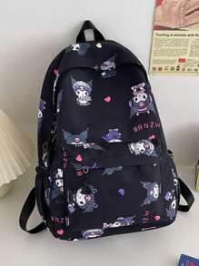 Sanrio 1 pezzo Hello Kitty di Sanrio, borsa ampia capienza, zaino alla moda con scomparto per computer portatile, versatile borsa a spalla, borsa per la scuola, portatile, alta capacità, per ragazze adolescenti, donne, studenti universitari, scuola media, superiore, attività all'aperto, viaggi