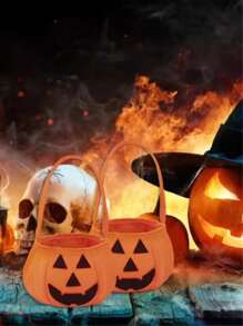 1/3/5/10 Stücke Halloween Kürbis Taschen, handgehaltene Vliesstoff Taschen für Süßigkeiten, Halloween Party Zubehör, Make-up und Kleidung Accessoires