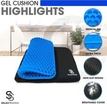Cojín de gel para aliviar la presión para sentarse por períodos largos, alivio del dolor de espalda, ciática, cóccix y coxis - Cojín para silla de oficina, silla de ruedas, automóvil y camión, sillas de jardín - Cojín con diseño de huevo.