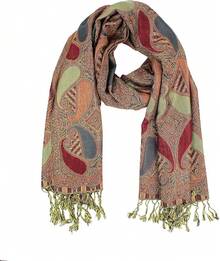 Bufanda de pashmina de paisley para mujeres PASKMLNA - A18-22 Gris moca - Ver 2