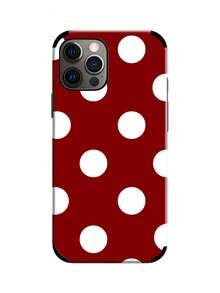 1 Ốp lưng điện thoại in họa tiết chấm bi đen trắng, phong cách tối giản dễ thương theo phong cách Boho của Pháp, in UV, ốp lưng da mềm tương thích với Apple/ Galaxy S24 Ultra, 17 Pro Max/16 Pro Max/12 Pro/13/14 Plus/15 Pro Max/16 Pro Max, 11/13 Pro - Đỏ và trắng - Xem 12