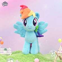 Hasbro 30厘米官方毛绒娃娃，卡通软娃娃，可爱儿童娃娃，女孩礼物（彩虹小马） - Rainbow Dash - 查看 8