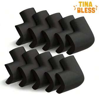 Tinabless 10 Pack Soft Corner Protector Baby Proofing Edge And Corner Guards, Rubber Foam Furniture Bumper For Fireplace, Table, Stair, Cabinet