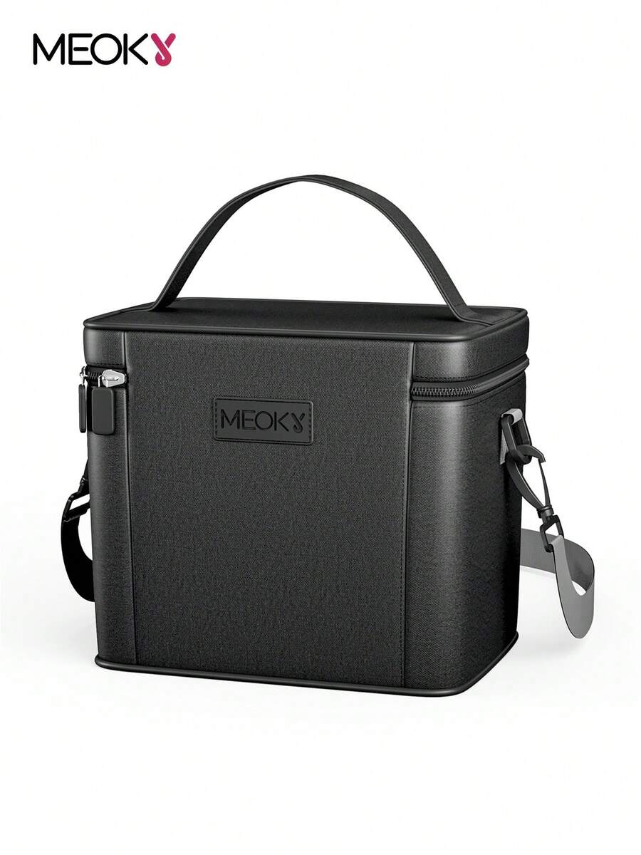 Meoky Large Capacity Insulated Lunch Bag With Shoulder Strap – Reusable Waterproof Cooler Tote For Women & Adults, Leakproof Thermal Bento Lunch Box With Thick Aluminum Lining, Ideal For Work, School, Office, Travel, Picnic & Camping - Black - View 1