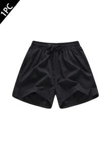 1-Piece, Men's Quick-Dry Lightweight Athletic Shorts, Pocket Zipper And Drawstring At Waist, Letter Printing, Suitable For Gym Workouts, Running, And Climbing