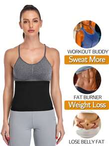 1 pieza Conjunto de sauna para hombres y mujeres Faja reductora de cintura para mujeres Banda de sudoración adecuada para faja abdominal y faja para la parte inferior del abdomen Cinturón de ejercicio adecuado para entrenamiento en el hogar, deportes y caminata
