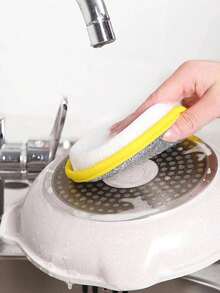 2/4/8 pièces d'éponges de nettoyage, tampons à récurer à double face, chiffon de nettoyage pour évier ou cuisinière, tampon à récurer circulaire, tampons à récurer en acier inoxydable réutilisables à double face, brosses à récurer lavables antibactériennes, accessoires de cuisine, petits outils de nettoyage, convenant pour la cuisine, le restaurant, la salle de bain, gadgets de cuisine, indispensables pour la maison, accessoires de cuisine