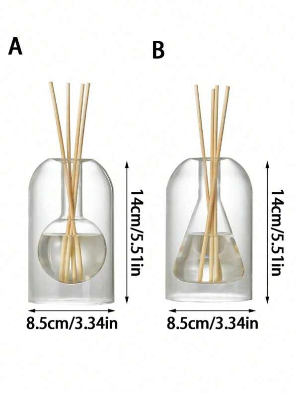 1pc Glass Vase Aromatherapy Bottle Double Layer Home Decor, Room Decor Modern Wedding Decoration Hydroponic Flower Pot Glass Container Crafts Ornament