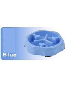 1pc Random Color Round Slow Feeder Pet Bowl, Anti-Spill Pet Supplies, Dog Bowl