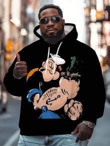 ZhuYa " Calda" Felpa con cappuccio da uomo oversize con stampa di birra da marinaio, vestibilità morbida, streetwear con tasche, giacca sportiva a maniche lunghe, giacca a vento casual da esterno, autunno