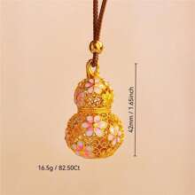1 pièce Collier vintage à la mode de style chinois avec pendentif en céramique émaillée en forme de calebasse creuse