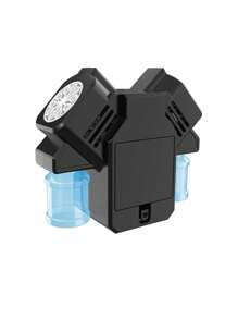 Máquina de burbujas automática de doble cabezal, juguete soplador de burbujas para exteriores con un botón y múltiples agujeros, apta para fiestas/actuaciones (no incluye pilas ni solución de burbujas)