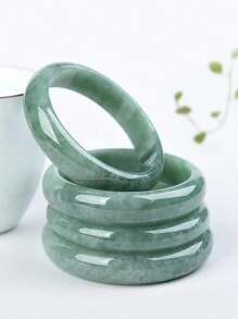 1 Stück Jade Armreif, neuer modischer Damen Armreif, Geschenk für Mutter, Sicherheitsarmband. Die natürliche Jade-Oberfläche kann Mineral-Flecken oder Verunreinigungen aufweisen, was ein normales Phänomen ist!