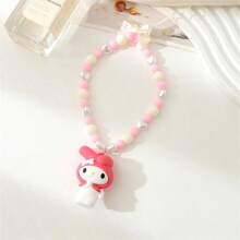 Sanrio 1 pieza Funda para teléfono con cadena, decoración colgante de cámara, cadena de cuentas dibujada a mano, con diseños de Hello Kitty, Kuromi, Melody, Cinnamon Dog y Pacha Dog. Mejor regalo para mamá, familia, amigos en cumpleaños, fiestas y talla grande ocasiones especiales.
