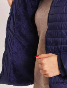 Women's Gominho Jacket Thick Blouse Furry Coat Long Jacket Removable Hood Black Furry Jacket BOBOJACO Winter 2025 Parka Style Coat - 藍色 - 查看 2