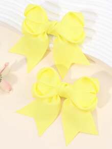 2 peças Laços de Cabelo para Meninas, Clipes de Laço de Cabelo com Desenho de Coração, Fita de Cetim Lisa Clipes de Jacaré, Acessórios de Cabelo Elegantes Anti-Deslizantes para Uso Diário, Festas, Aniversário (Rosa/Amarelo/Azul/Vermelho-Rosa)