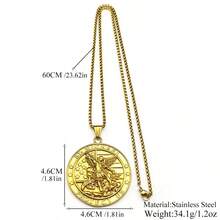 Archangel St.Michael Protect Us Pendant Necklace For Women Men Stainless Steel Christian Saint Michael Medal Chain Jewelry Gift - Necklace - View 6