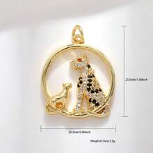 Collar con colgante de caballo de cobre con efecto de goteo de aceite, colgante de joyería de animales como perro globo, leopardo, elefante con circonita, accesorios de joyería de lujo DIY, regalo para novio, novia, mejor amigo