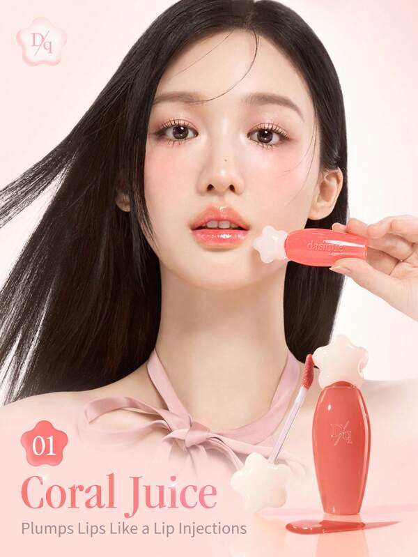 Dasique Dasique Pure Water Lip Gloss Net Content 2.6g #01 Coral Juice| Variety Of Colors | Dewy Gloss | Buildable Gloss Tesxture | Non-Sticky | K-Beauty