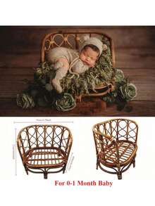 新生儿摄影道具手工复古藤条婴儿床篮椅木质沙发婴儿床男孩女孩拍摄摆拍家具拍摄配件 - 多 - 查看 16