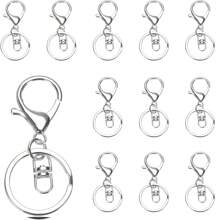 Kit de chaveiros com garra de lagosta - 10/20 peças - Liga de zinco durável, suprimentos para artesanato faça você mesmo com clipes de gatilho giratórios e anéis abertos, ótimo para fazer joias e chaveiros