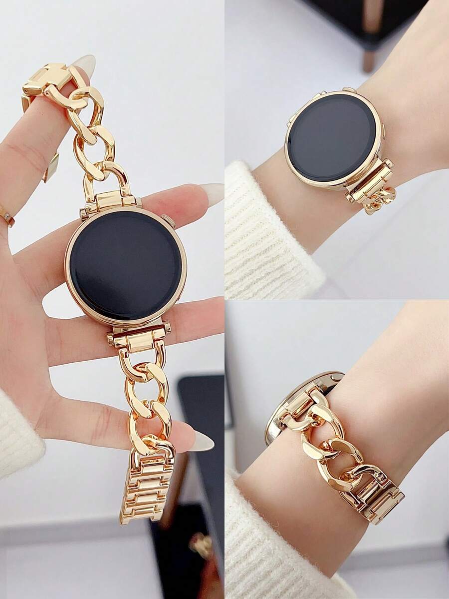 1 件不锈钢单链表带，20 毫米 22 毫米，兼容三星 Watch4/5、Amazfit、Garmin 智能手表